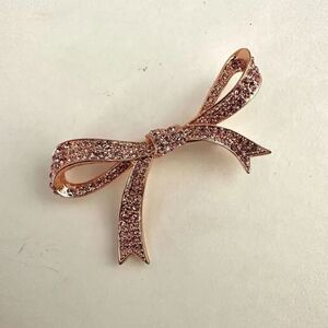 Kenneth Jay Lane pink rhinestone bow pin brooch